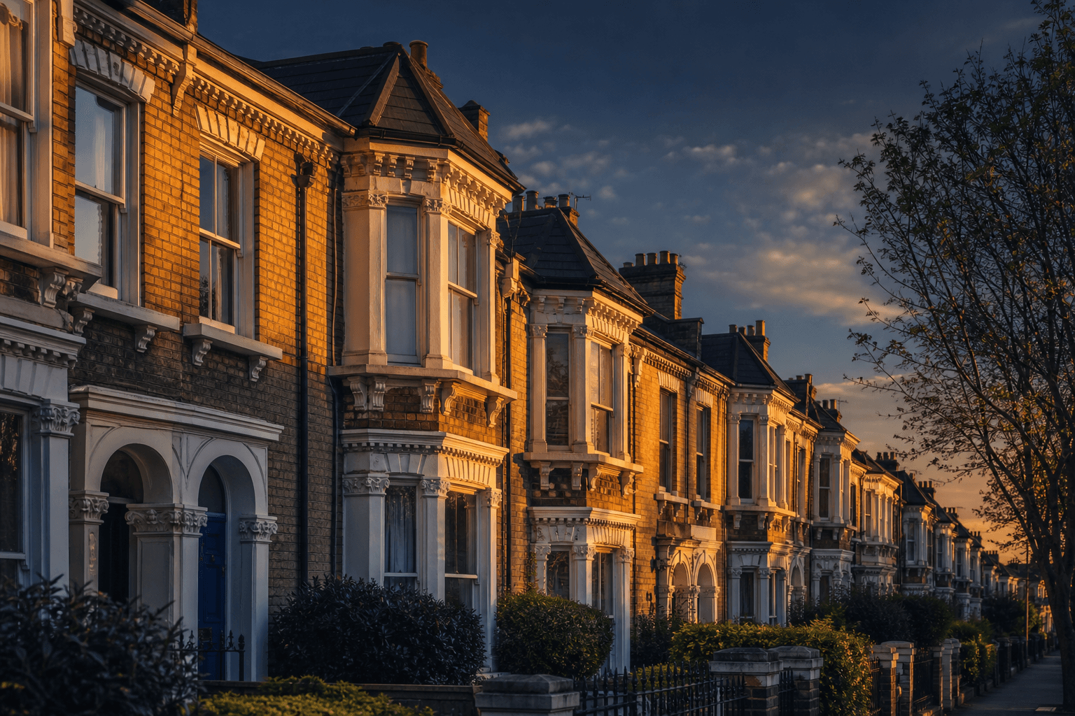 Victorian terraced homes in London